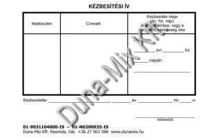 Kézbesítési ív 1